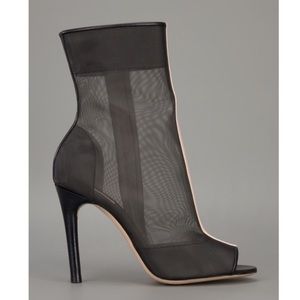 REED KRAKOFF Mesh Leather Peep Toe Boots